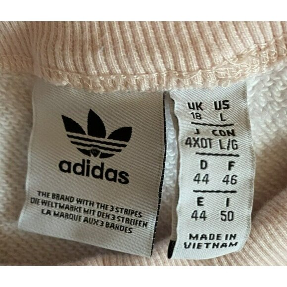 COPY - Adidas Originals Camo Cropped Sweater Top Large White Pink Grey Long Sle… - Picture 5 of 8